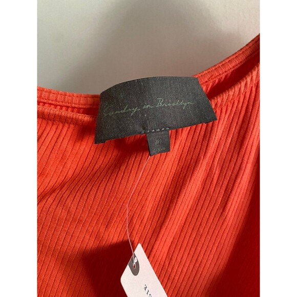 Anthropologie Sunday in Brooklyn One Shoulder Top Medium NWT Orange - Picture 5 of 12